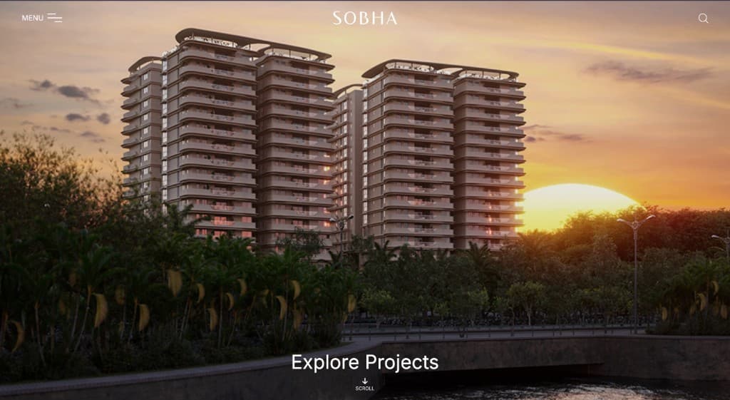 SOBHA luxury real estate website case study by WebNextra