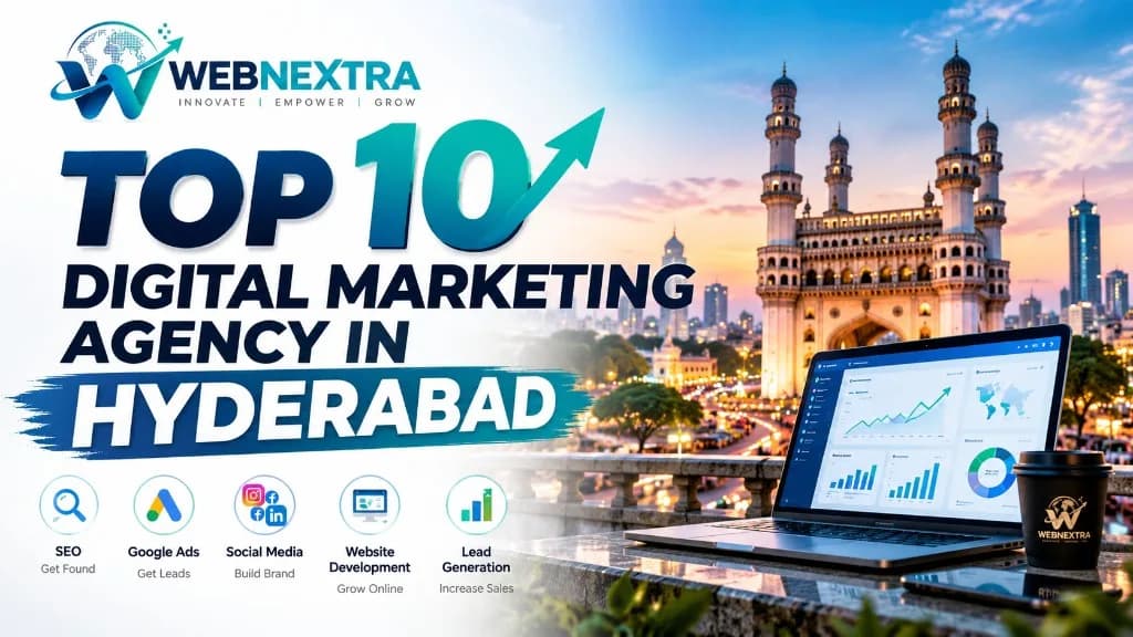 Illustration for the article: Top 10 Digital Marketing Agencies in Hyderabad